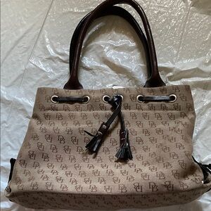 Dooney & Bourke Brown Leather Monogram Tote